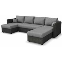 VICCO XXL Ecksofa mit Schlaffunktion Grau Wohnlandschaft Taschenfederkern Couch - 