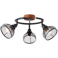 Brilliant plafondspot Avia zwart koper ⌀50cm 3xE14