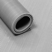 Rubber loper / rubbermat op rol ribbel 3mm grijs - Breedte 120 cm - Ge