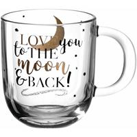 GLASKOCH B. KOCH JR. GMBH + CO. KG Leonardo Tasse EMOZIONE Love you to..., Kaffeetasse, Becher, Henkelglas, Glas, Mehrfarbig, 300 ml, 046450