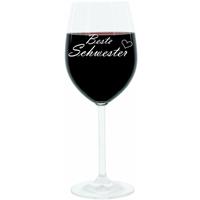 GLASKOCH B. KOCH JR. GMBH + CO. KG Leonardo Weinglas 400 ml, Beste Schwester, Geschenk Stimmungsglas mit lustiger Gravur, Moodglas, 22 cm