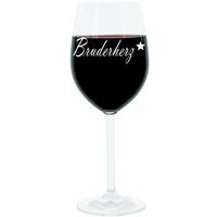 GLASKOCH B. KOCH JR. GMBH + CO. KG Leonardo Weinglas 400 ml, Bruderherz, Geschenk Stimmungsglas mit Gravur, Bruder Herz, Moodglas, Glas, 22 cm