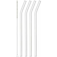 GLASKOCH B. KOCH JR. GMBH + CO. KG Leonardo Glastrinkhalme CIAO 4er-Set mit Reinigungsbürste, Trinkhalme, Halme, Materialmix, Klar, 23 cm, 020936