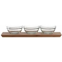 GLASKOCH B. KOCH JR. GMBH + CO. KG montana: :brunch Dipschälchen, 4-tlg., Dipschüssel, Dipschale, Dip Schale, Glasschale, Glas / Holz, Ø 10.5 cm, 057272