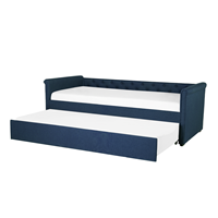 Beliani Bedbank stof marineblauw 80 x 200 LIBOURNE