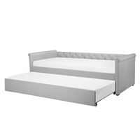 Beliani Bedbank stof lichtgrijs 80 x 200 LIBOURNE