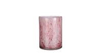 Mica Decorations Vaas Estelle rond cilinder recycled glas lichtroze - H 23 x Ø 17 cm - Bloemenvaas - bloempot