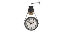 Clayre & Eef Wandklok - 34*9*52 cm / 1*aa - zwart - metaal -  - 6KL0673