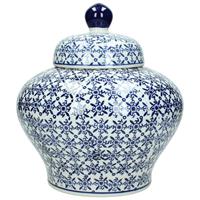 SVJ Home Decorations Ollam Pot - H22 x Ø20 cm - Porselein - Blauw