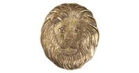 Clayre & Eef decoratief dienblad 6PR3424 14*1*14 cm goudkleurig kunststof rond leeuw
