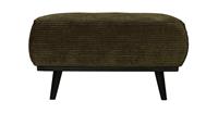 BePureHome STATEMENT HOCKER BREDE PLATTE RIB WARM GROEN 80x55CM