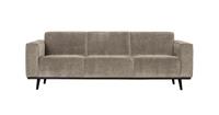 BePureHome STATEMENT 3-ZITS BANK 230 CM BREDE PLATTE RIB CLAY