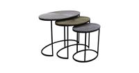 HSM Collection Salontafel Fletcher Ovaal - ø70x40x50 - Grijs/Goud/Zwart - Aluminium/ijzer