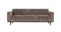 BePureHome STATEMENT 3-ZITS BANK 230 CM BREDE PLATTE RIB TAUPE