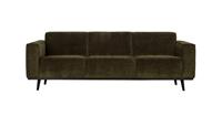 BePureHome STATEMENT 3-ZITS BANK 230 CM BREDE PLATTE RIB WARM GROEN