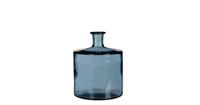 Mica Decorations Guan Fles - H26 x Ø21 cm - Gerecycled glas - Blauw