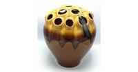Villa Pottery Cognac gele vaas Coral D28 x H33 - Cognac gele vaas Coral 28 x 28 x33