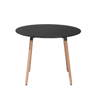 Beliani Eettafel zwart ø90 cm BOVIO