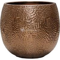 Ter Steege Pot Marly Gold ronde gouden bloempot voor binnen en buiten 54x48 cm