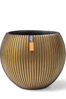 Capi Bloempot Vaas Bol Groove Zwart/goud | Ø17 x 14