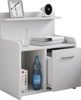 VCM Nachttisch Nachtschrank Beistelltisch Nacht Kommode Boxspringbett hoher hoch Konsole Nilasa weiß