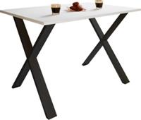 Hioshop XonaX eetkamertafel 140x50cm wit, zwart.