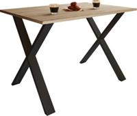 Hioshop XonaX eetkamertafel 80x80cm eik decor, zwart.