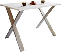 Hioshop XonaX eetkamertafel 140x50cm wit, zilverkleurig.