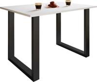 Hioshop XonaU eetkamertafel 140x50cm wit, zwart.