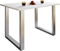 Hioshop XonaU eetkamertafel 110x80cm wit, zilverkleurig.