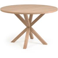 kavehome Tafel Full Argo rond van melamine met stalen poten met houteffect Ø 119 cm