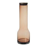 Blomus Wasserkaraffe Lungo L, Karaffe, Wasserbehälter, Glas farbig, Eiche, Silikon, Coffee, 1.1 L, 64173