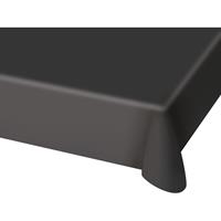 Folat 2x stuks tafelkleed van plastic zwart 130 x 180 cm -