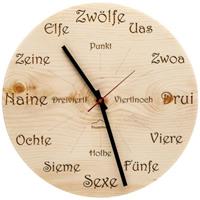 Yomonda Holz-Wanduhr Zirbe Dialekt Rund Wanduhren braun