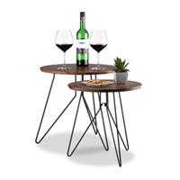 Relaxdays Beistelltisch Vintage 2er-Set dunkelbraun