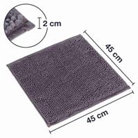WohnDirect Badteppich PARIS rutschhemmend & kuschelig, 45 x 45 cm grau