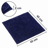 WohnDirect Badteppich PARIS rutschhemmend & kuschelig, 45 x 45 cm dunkelblau