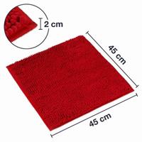 WohnDirect Badteppich PARIS rutschhemmend & kuschelig, 45 x 45 cm rot