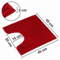 WohnDirect Badteppich PARIS rutschhemmend & kuschelig, 45 x 45 cm mit Ausschnitt rot