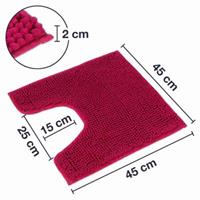 WohnDirect Badteppich PARIS rutschhemmend & kuschelig, 45 x 45 cm mit Ausschnitt pink
