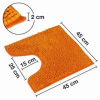 WohnDirect Badteppich PARIS rutschhemmend & kuschelig, 45 x 45 cm mit Ausschnitt orange