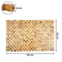 WohnDirect Akazienholz Badematte Holz Badematte mit Silikon Stopper natur