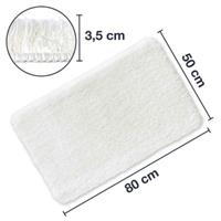 WohnDirect Hochflor Badematte MALMÖ sehr kuschelig & rutschfest, 50 x 80 cm weiß