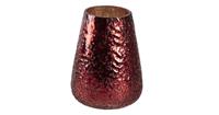 Clayre & Eef Glazen theelichthouder 6GL3132 Ø 13*18 cm rood glas waxinelichthouder 