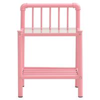 vidaXL Nachtkastjes 2 st metaal en glas roze en transparant