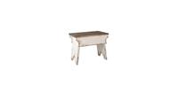 Clayre & Eef Plantentafeltje 47*29*38 cm Wit, Bruin Hout Plant table