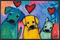 wash+dry by Kleen-Tex Mat Doggies Inloopmat, motief honden, modern design, antislip, wasbaar