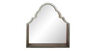Clayre & Eef Wandspiegel 85*12*87 cm Groen Hout/ glas Grote Spiegel Muur Spiegel
