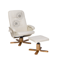 Beliani Massagestoel met voetenbank kunstleer beige RELAXPRO