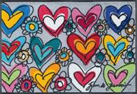 wash+dry by Kleen-Tex Mat With Love Inloopmat, motief harten, antislip, wasbaar